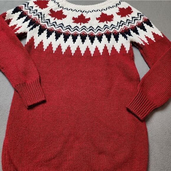 Canadiana Sweater Maple Leaf Canada Nordic Red Black White Wool Blend Women's M - Picture 8 of 10